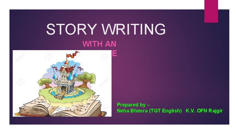 STORY WRITING WITH AN OUTLINE Prepared by – Neha Bhimra (TGT English) K. V.