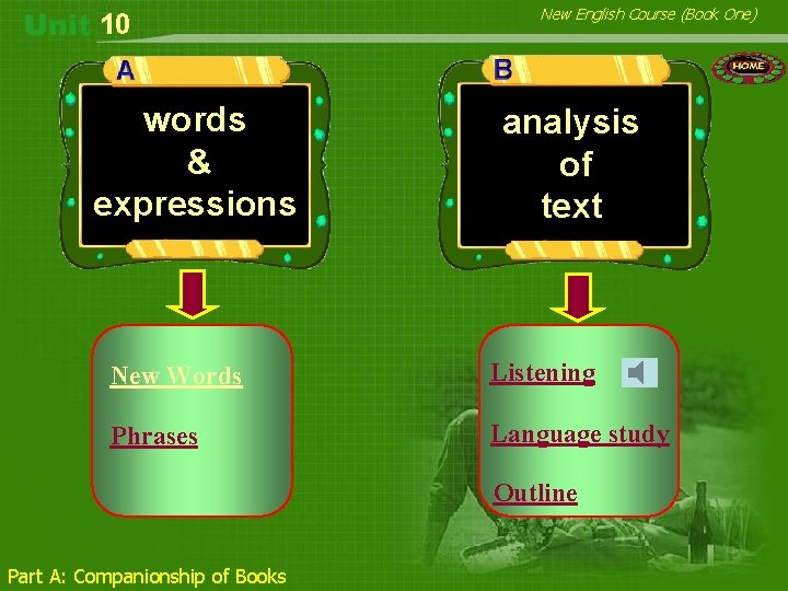 10 words & expressions New English Course (Book One) analysis of text New Words