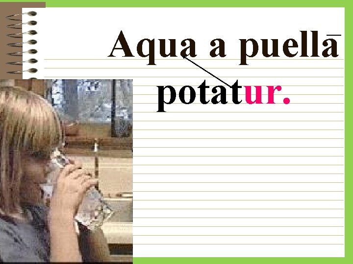 Aqua a puella potatur. 