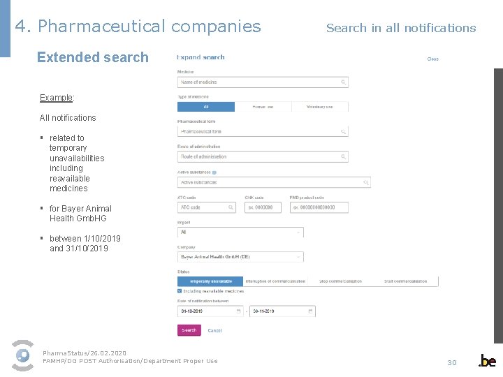 4. Pharmaceutical companies Search in all notifications Extended search Example: All notifications § related