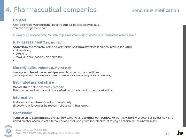 4. Pharmaceutical companies Send new notification Contact After logging in, your personal information will