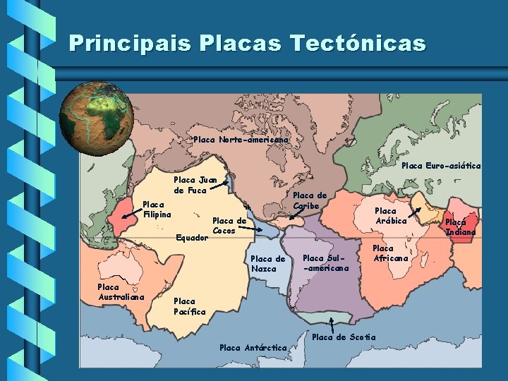 Principais Placas Tectónicas Placa Norte-americana Placa Euro-asiática Placa Juan de Fuca Placa Filipina Equador Principais Placas Tectónicas Placa Norte-americana Placa Euro-asiática Placa Juan de Fuca Placa Filipina Equador