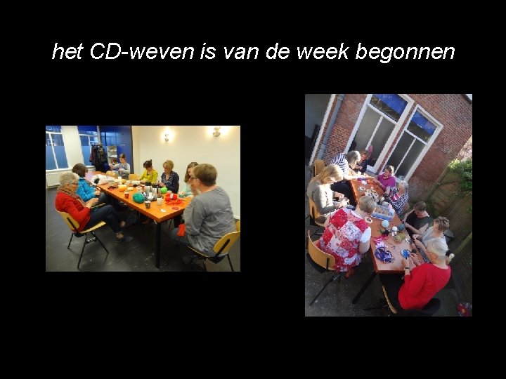 het CD-weven is van de week begonnen het CD-weven is van de week begonnen
