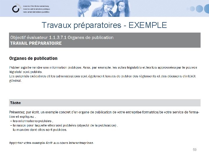 Travaux préparatoires - EXEMPLE 59 