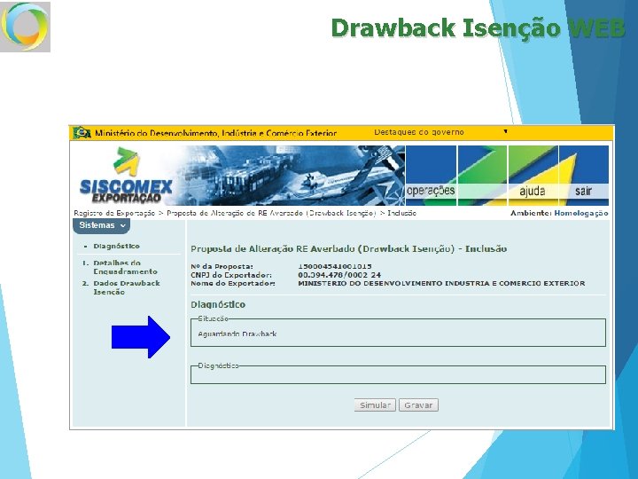 Drawback Isenção WEB 
