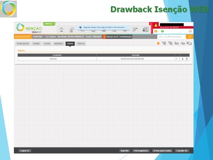 Drawback Isenção WEB 