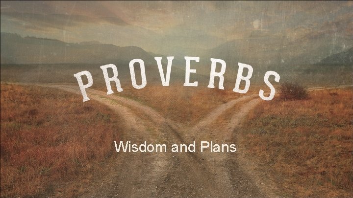 Wisdom and Plans 