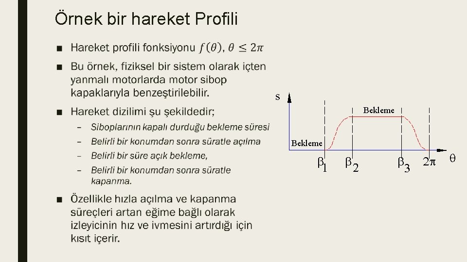 Örnek bir hareket Profili ■ 