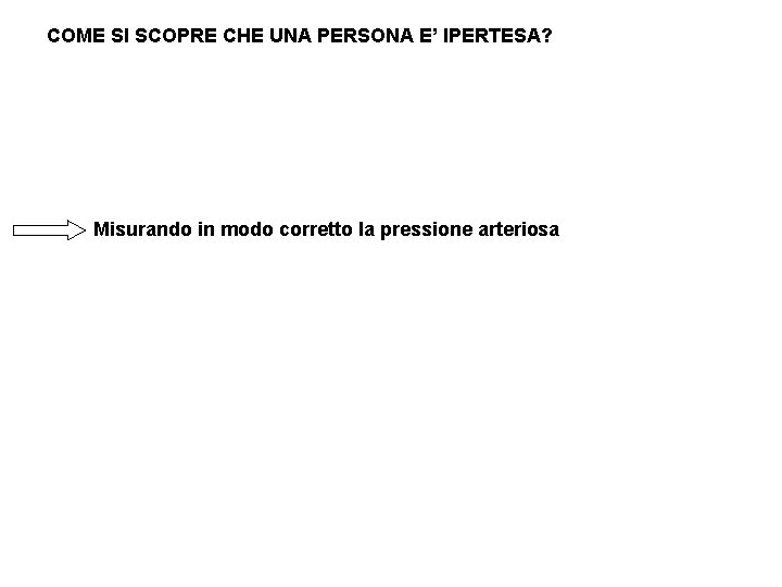 COME SI SCOPRE CHE UNA PERSONA E’ IPERTESA? Misurando in modo corretto la pressione