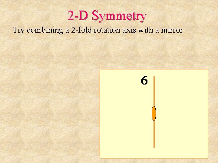 2 -D Symmetry Try combining a 2 -fold rotation axis with a mirror 