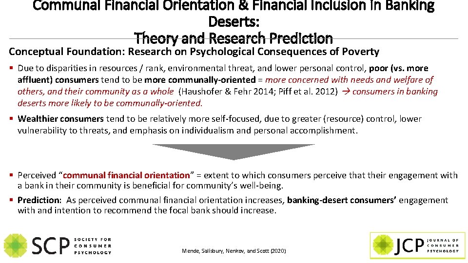 Communal Financial Orientation & Financial Inclusion in Banking Deserts: Theory and Research Prediction Conceptual