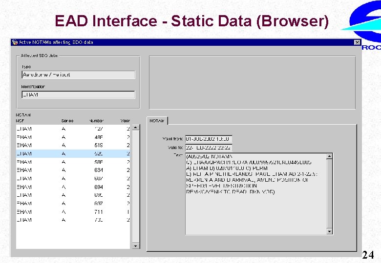 EAD Interface - Static Data (Browser) AIS Automation 24 