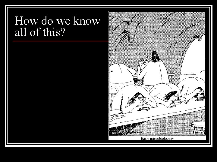 How do we know all of this? 