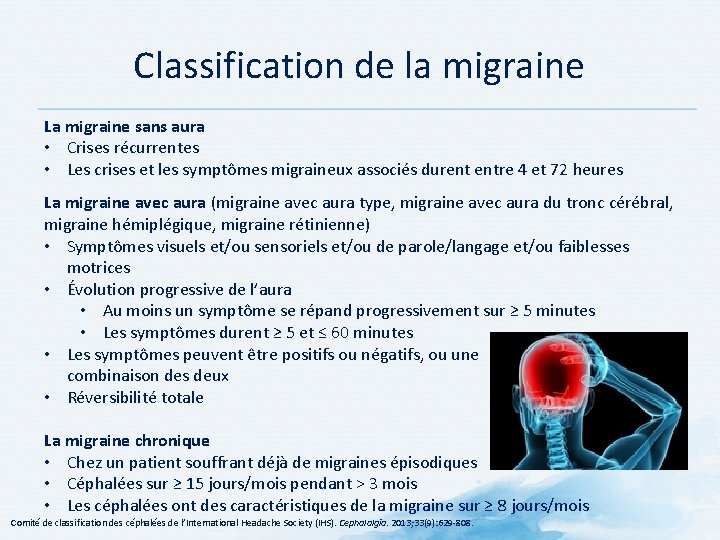 Classification de la migraine La migraine sans aura • Crises récurrentes • Les crises Classification de la migraine La migraine sans aura • Crises récurrentes • Les crises