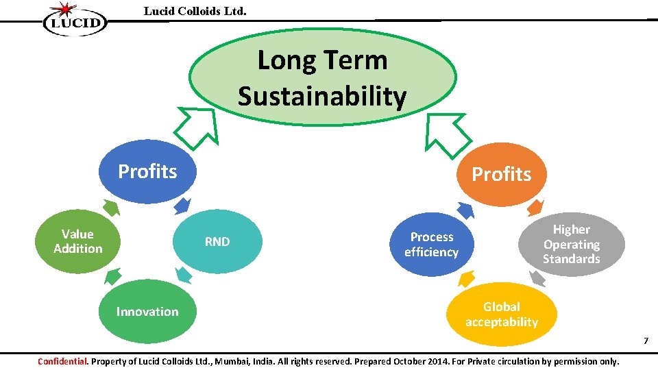 Lucid Colloids Ltd. Long Term Sustainability Profits Value Addition Profits RND Innovation Higher Operating