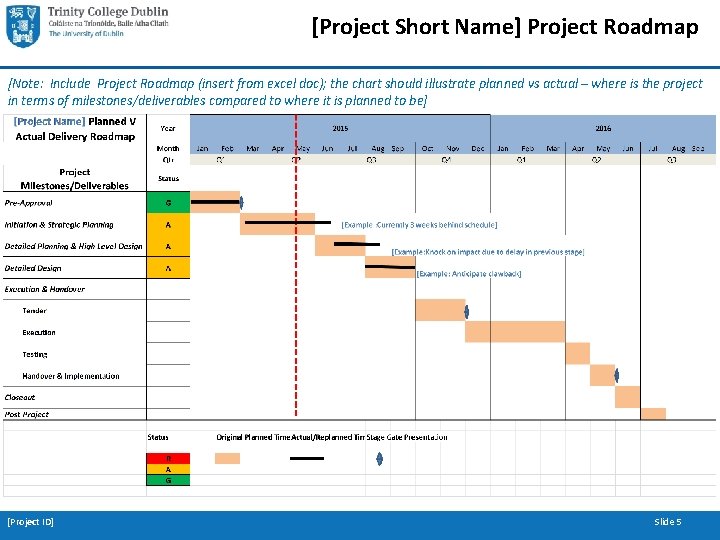 [Project Short Name] Project Roadmap [Note: Include Project Roadmap (insert from excel doc); the