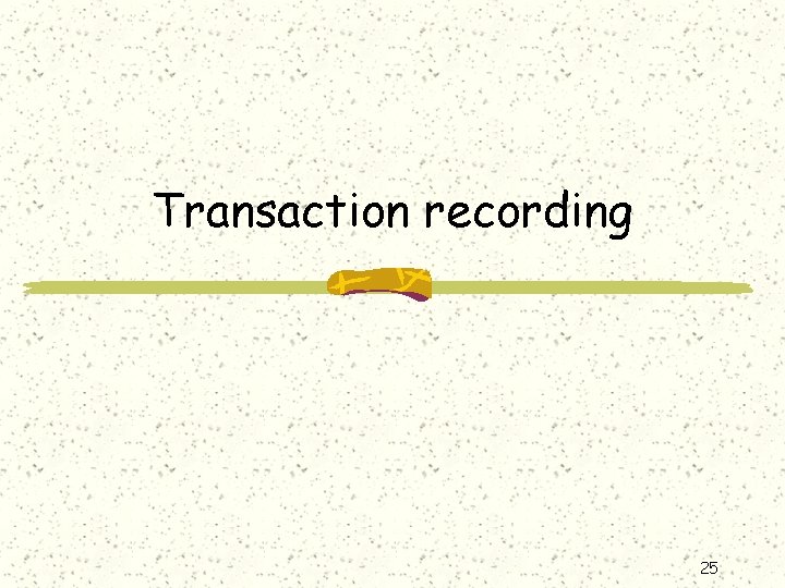 Transaction recording 25 