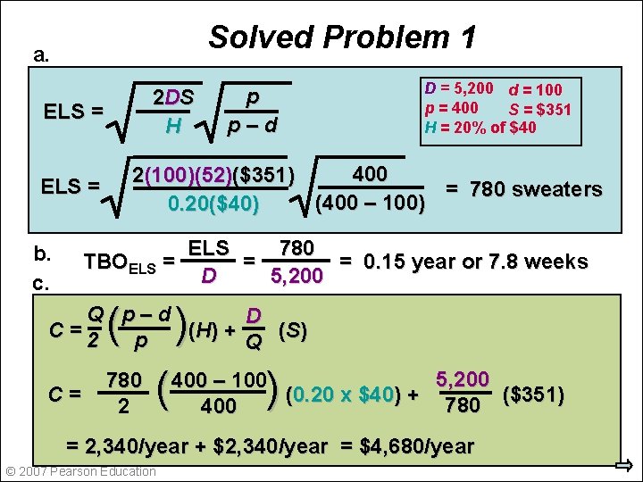 Solved Problem 1 a. 2 DS H ELS = p p–d D = 5,