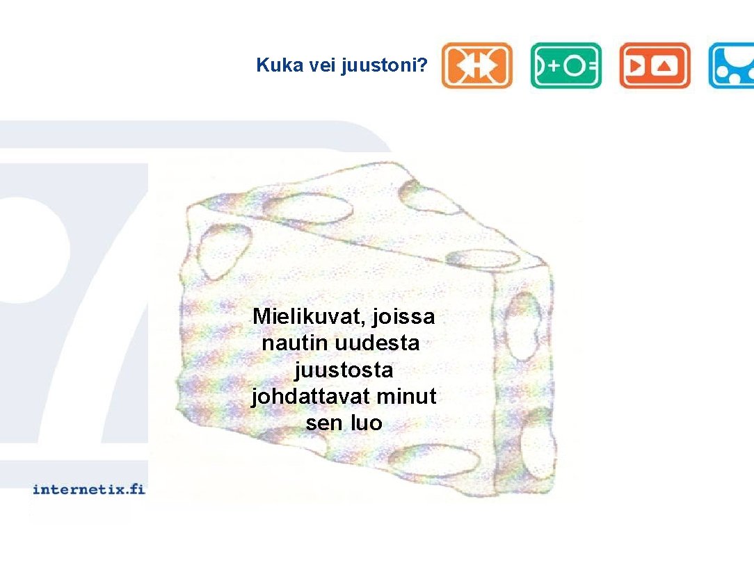 Kuka vei juustoni? Mielikuvat, joissa nautin uudesta juustosta johdattavat minut sen luo 