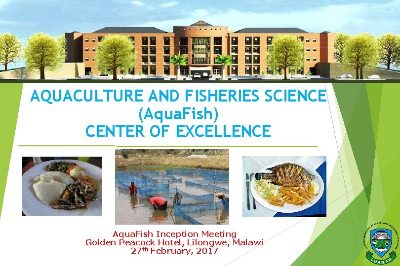 AQUACULTURE AND FISHERIES SCIENCE (Aqua. Fish) CENTER OF EXCELLENCE Aqua. Fish Inception Meeting Golden