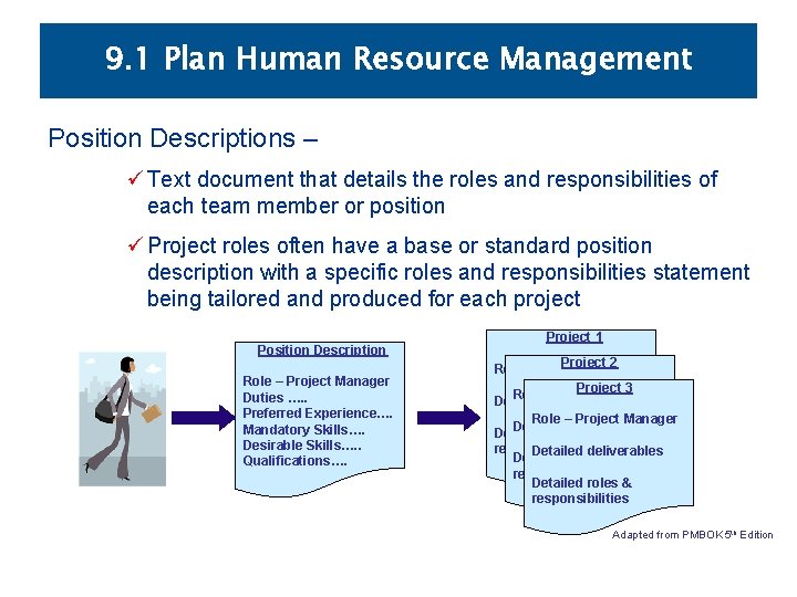9. 1 Plan Human Resource Management Position Descriptions – ü Text document that details 9. 1 Plan Human Resource Management Position Descriptions – ü Text document that details