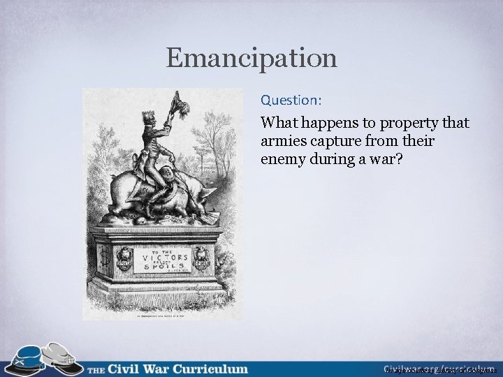 Emancipation Question: What happens to property that armies capture from their enemy during a