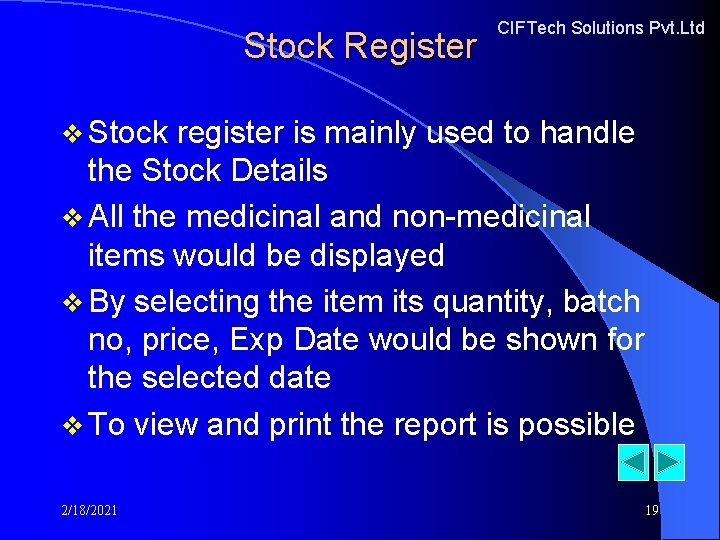 Stock Register CIFTech Solutions Pvt. Ltd v Stock register is mainly used to handle Stock Register CIFTech Solutions Pvt. Ltd v Stock register is mainly used to handle