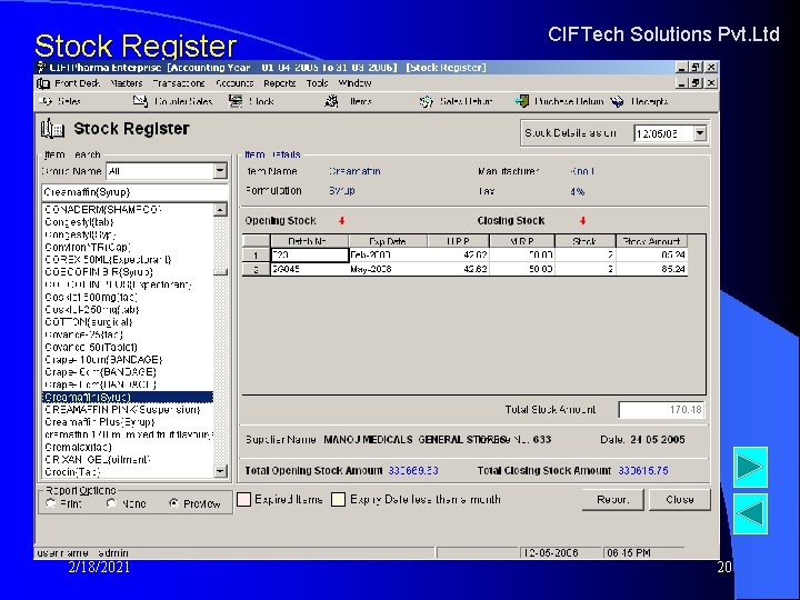 Stock Register 2/18/2021 CIFTech Solutions Pvt. Ltd 20 Stock Register 2/18/2021 CIFTech Solutions Pvt. Ltd 20