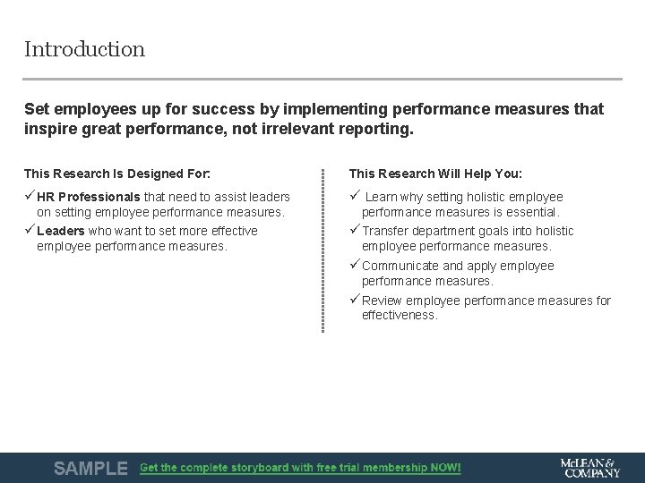 Introduction Set employees up for success by implementing performance measures that inspire great performance, Introduction Set employees up for success by implementing performance measures that inspire great performance,