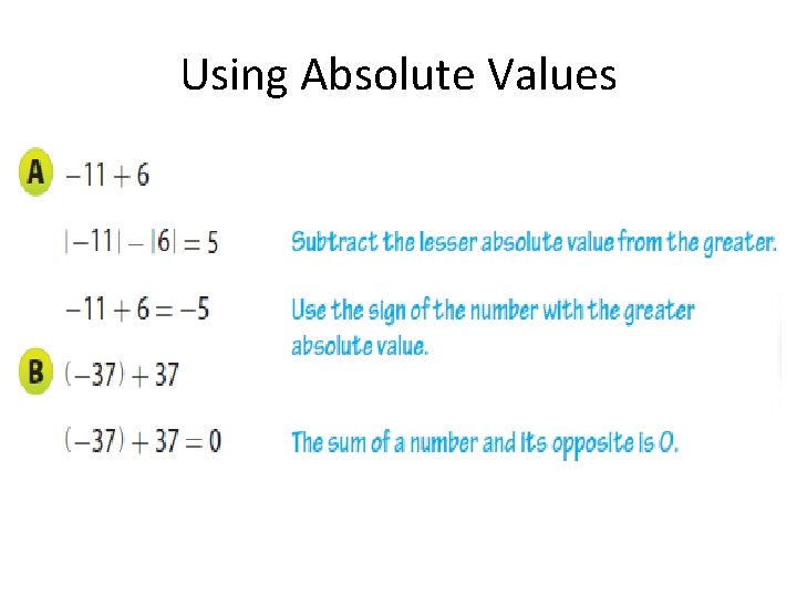 Using Absolute Values 