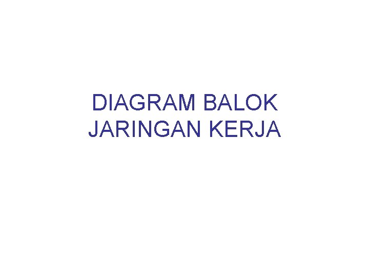 DIAGRAM BALOK JARINGAN KERJA 