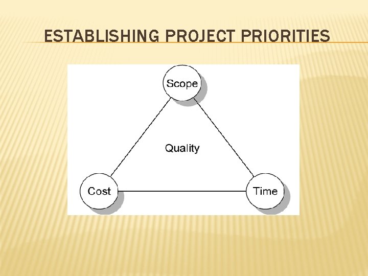 ESTABLISHING PROJECT PRIORITIES 