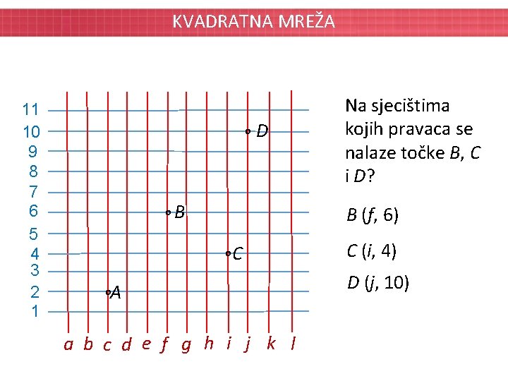 KVADRATNA MREŽA 11 10 9 8 7 6 5 4 3 2 1 o