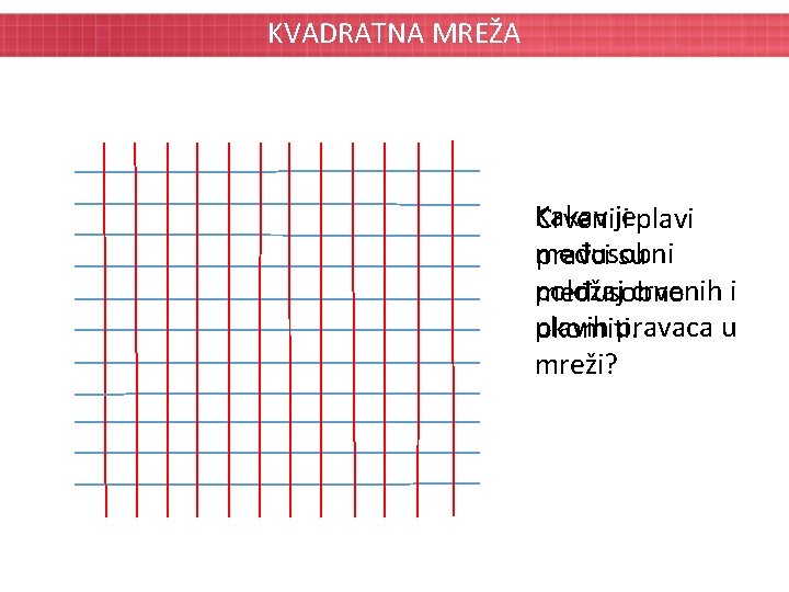 KVADRATNA MREŽA Kakav Crvenijei plavi međusobni pravci su položaj crvenih i međusobno plavih pravaca