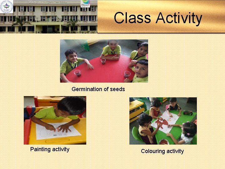 Class-Activity Germination of seeds Painting activity Colouring activity Class-Activity Germination of seeds Painting activity Colouring activity