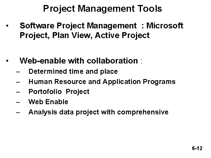 Project Management Tools • Software Project Management : Microsoft Project, Plan View, Active Project