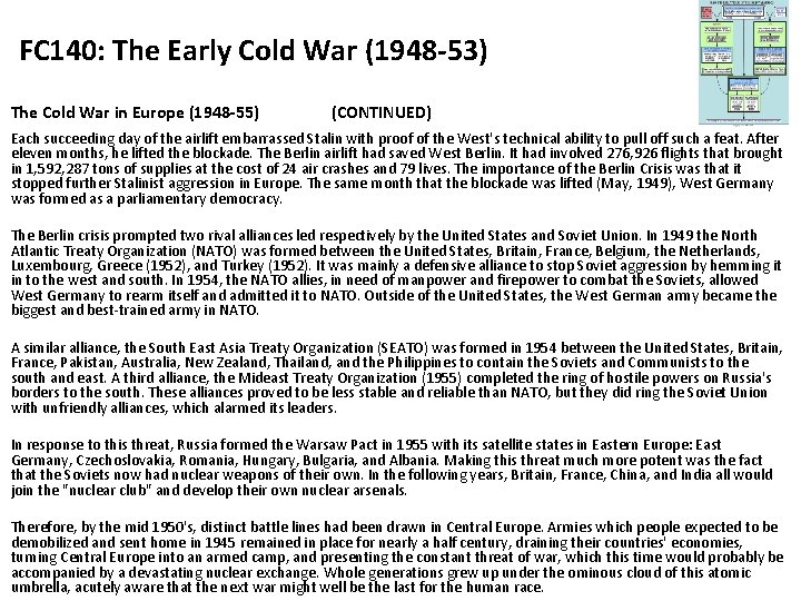 FC 140: The Early Cold War (1948 -53) The Cold War in Europe (1948