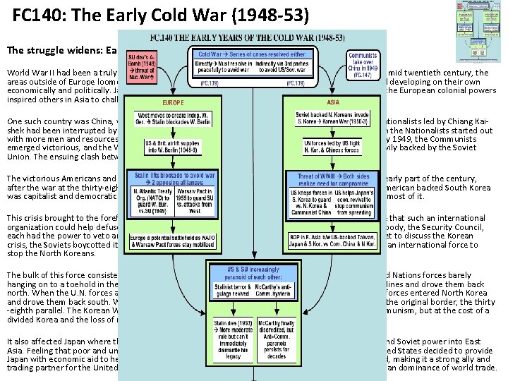 FC 140: The Early Cold War (1948 -53) The struggle widens: East Asia (1945