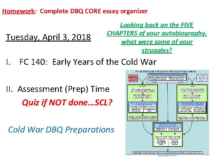 Homework: Complete DBQ CORE essay organizer Tuesday, April 3, 2018 Looking back on the
