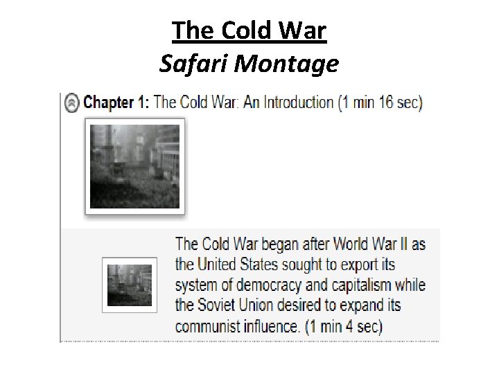 The Cold War Safari Montage 