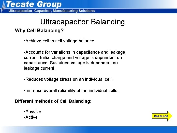 Ultracapacitor Balancing Why Cell Balancing? • Achieve cell to cell voltage balance. • Accounts Ultracapacitor Balancing Why Cell Balancing? • Achieve cell to cell voltage balance. • Accounts