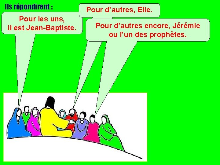Ils répondirent : Pour les uns, il est Jean-Baptiste. Pour d’autres, Elie. Pour d’autres