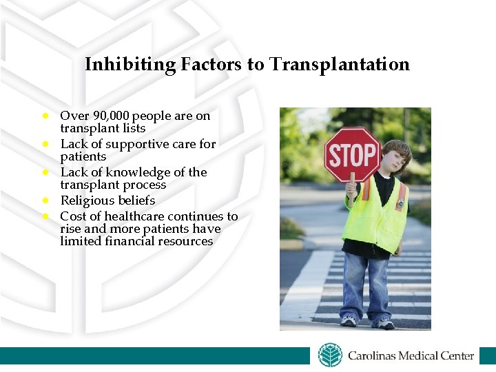 Inhibiting Factors to Transplantation · Over 90, 000 people are on · · transplant Inhibiting Factors to Transplantation · Over 90, 000 people are on · · transplant
