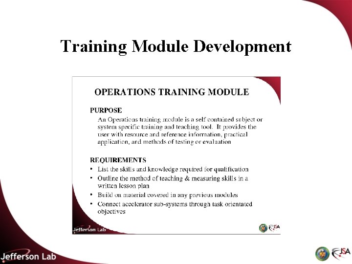 Training Module Development 