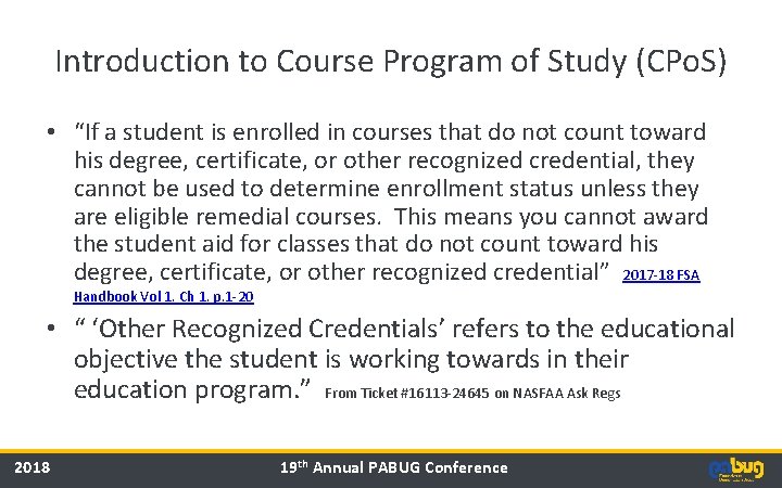Introduction to Course Program of Study (CPo. S) • “If a student is enrolled Introduction to Course Program of Study (CPo. S) • “If a student is enrolled