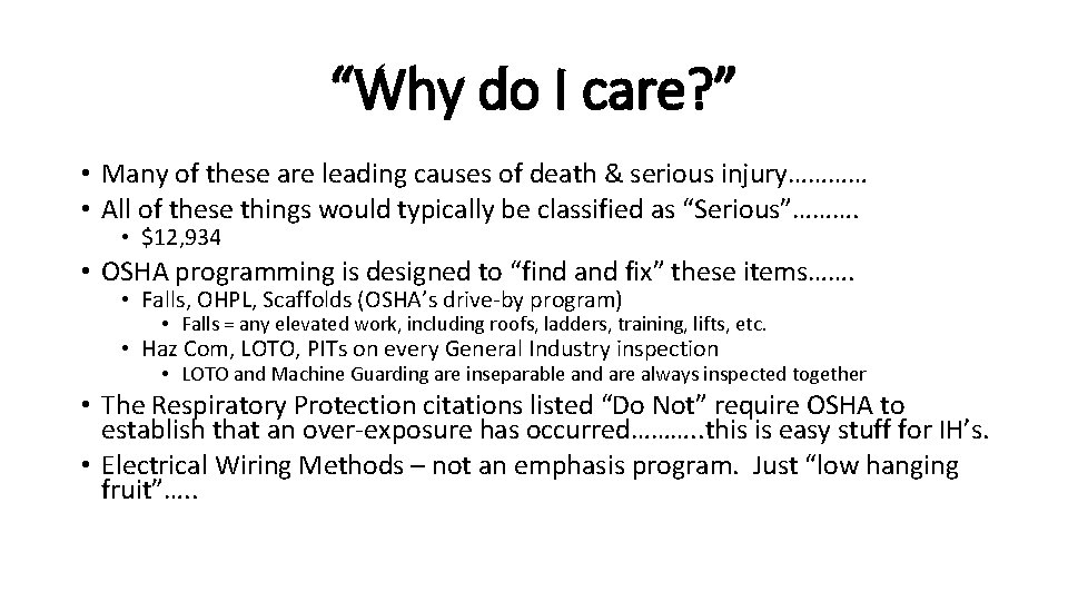 “Why do I care? ” • Many of these are leading causes of death “Why do I care? ” • Many of these are leading causes of death