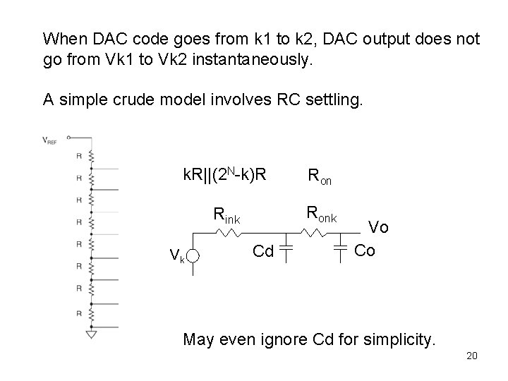 When DAC code goes from k 1 to k 2, DAC output does not