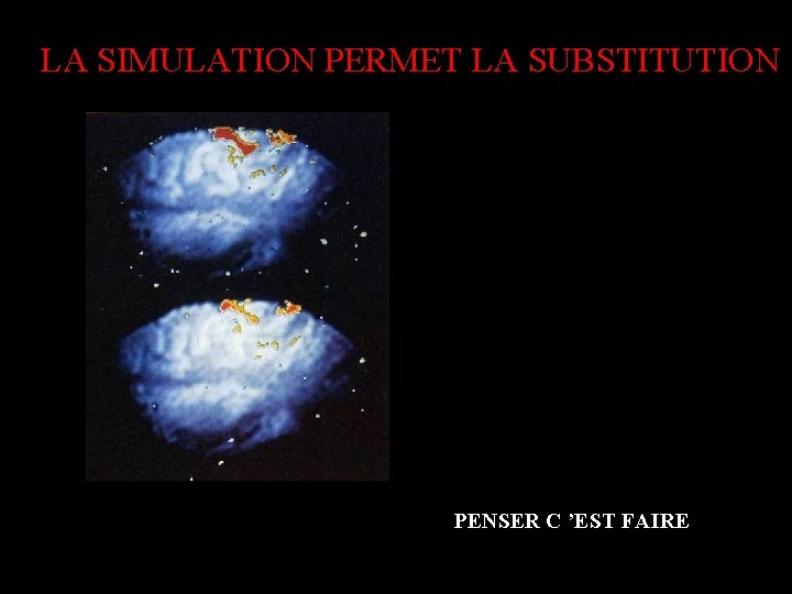 LA SIMULATION PERMET LA SUBSTITUTION PENSER C ’EST FAIRE 