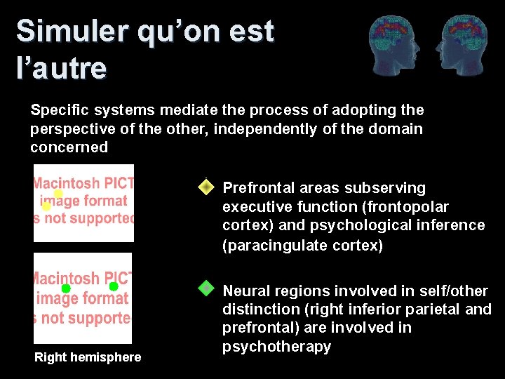 Simuler qu’on est l’autre Specific systems mediate the process of adopting the perspective of