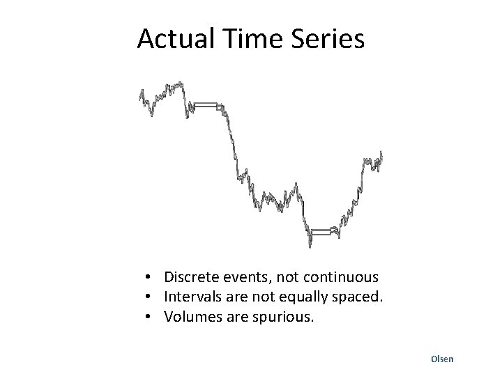 Actual Time Series • Discrete events, not continuous • Intervals are not equally spaced.